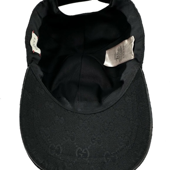 Authentic Gucci GG Monogram with Web Canvas Baseball Cap Hat Black Size M NWOT - Picture 5 of 11